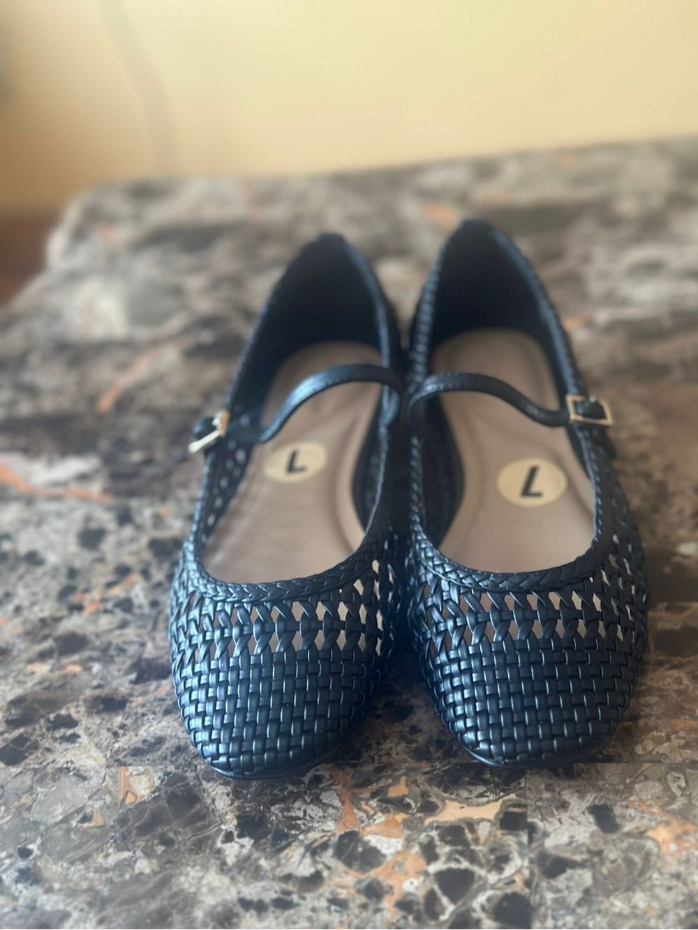 Ted Baker Black Woven Mary Jane Wedges